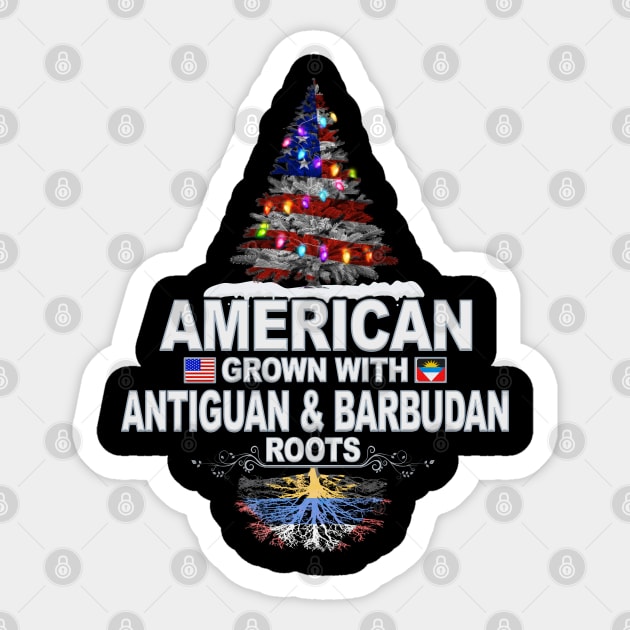 Christmas Tree  American Grown With Antiguan & Barbudan Roots - Gift for Antiguan & Barbudan From Antigua & Barbuda Sticker by Country Flags